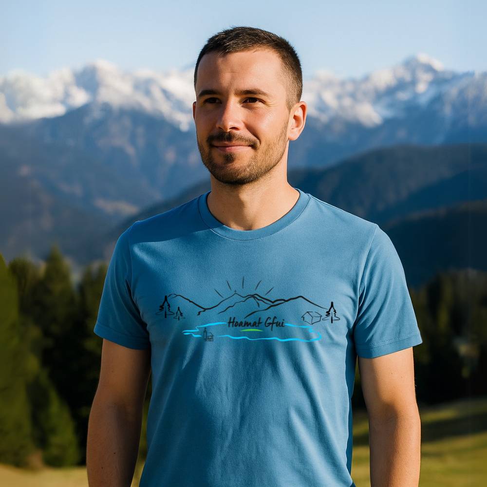 Herren Hoamat Gfui T-Shirt | himmelblau