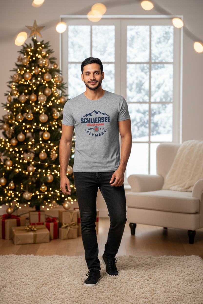 Herren Schliersee N47° E11° T-Shirt | grau