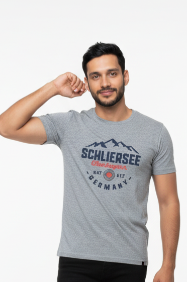 Herren Schliersee N47° E11° T-Shirt | grau